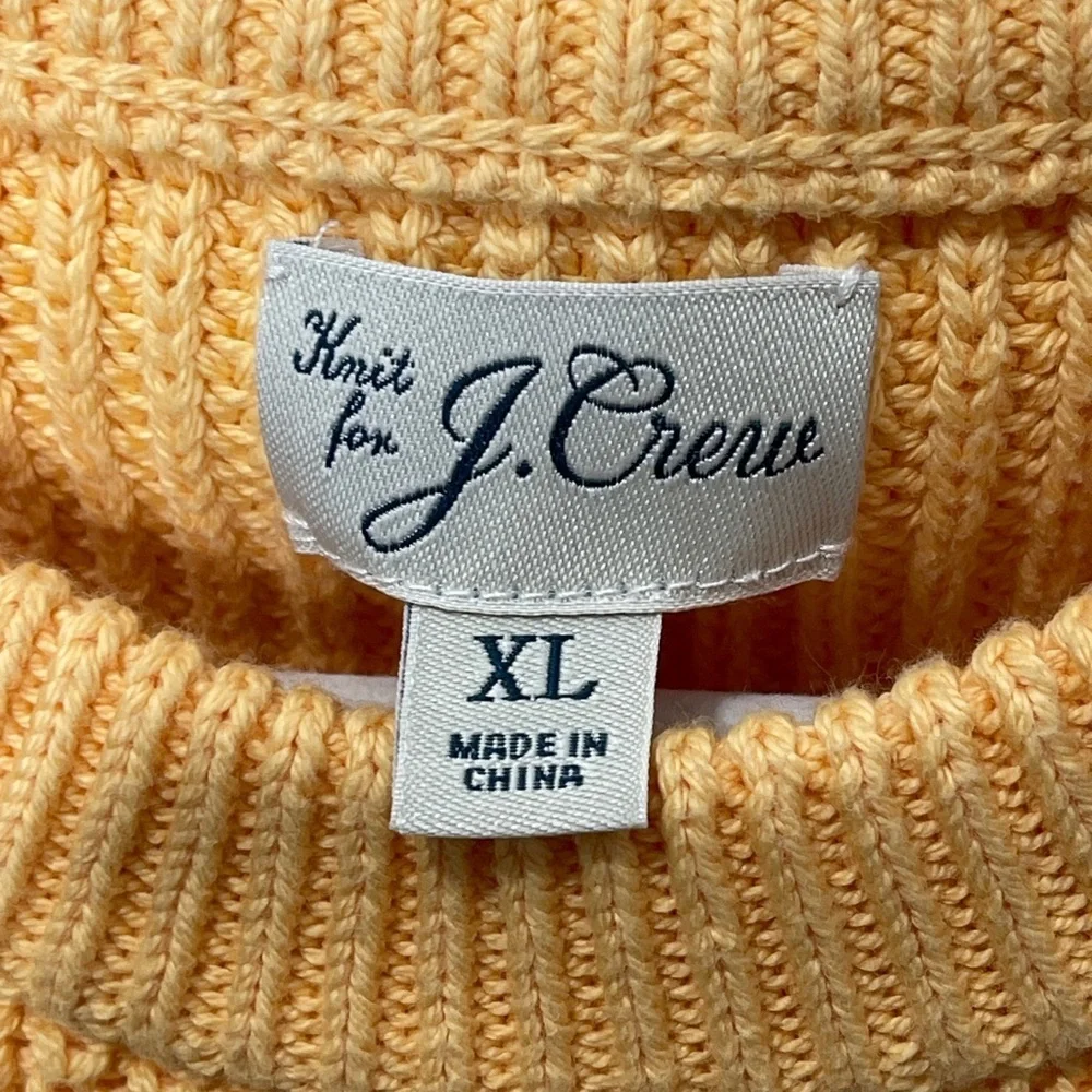 J Crew Shaker Stitch Knit Chunky Heavy Fisherman Sweater Subtle Orange XL
